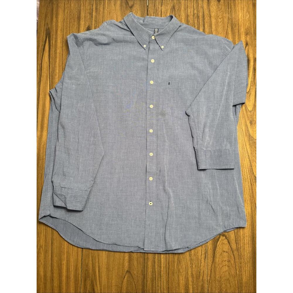 Izod Men's Long Sleeve Blue Button Down Casual Shirt 3XLT